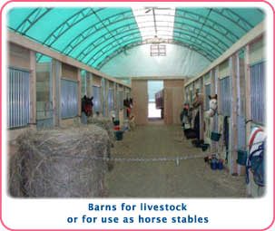 Arch-Span buildings for horses, cattle or any livestock